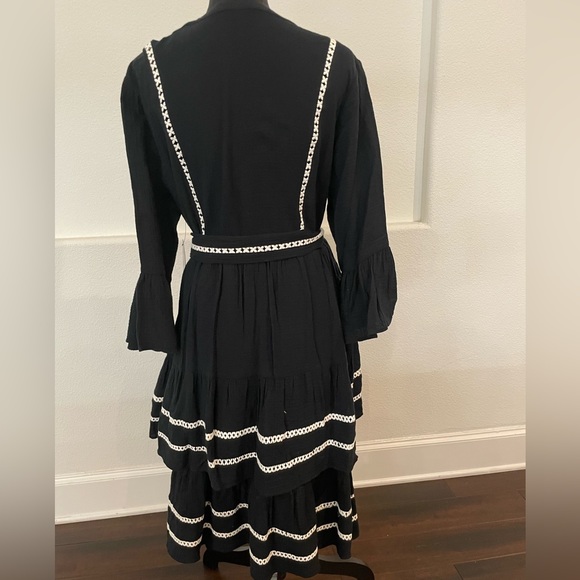 Scoop Women's 3/4 Sleeve Lace Detail Tiered Mini Dress - Picture 3 of 9